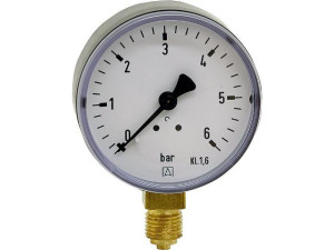Manometer 0-10 bar, Durchmesser 63mm f G 1/4" DN8 1/4" radial