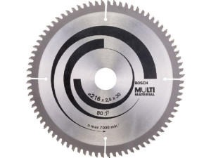 Kreissägeblatt d 216 x 30 x 2,5 mit 80 Zähne, für Aluminium und Nichteisenmetalle