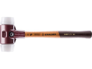 Simplex-schonhammer Halder mit TE-Gehäuse und Holzstiel, Superplastik, d 30 mm