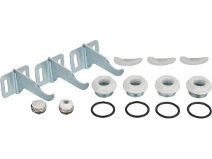 Anschluss-stopfen-set A82 für Dual 80, G1''x1/2'', RAL9010,inkl. Halterungen