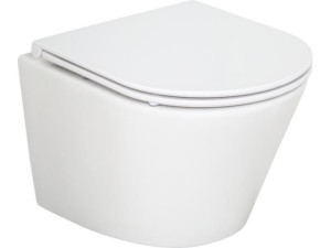 Wc-set Evenes Amur Compact Wand-Tiefspül, spülrandlos, Softclose Sitz, Keramik, Weiß, 360x360x475mm