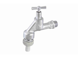 Schlösser Auslaufventil mit Rohrbelüfter, mit Rückflussverhinderer, mit Schlauchverschraubung, mit Knebel-Oberteil, schwere Ausführung, 1/2"