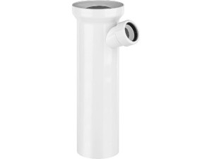 Wc Anschlussstutzen gerade, DN100 mit zusätzl. Stutzen DN40/50, L=400mm, weiß