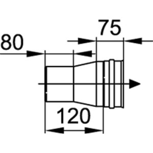 Viessmann Kesselanschluss-Stück ohne Kondensatstutzen übersteckend 130 auf 130mm 9566369