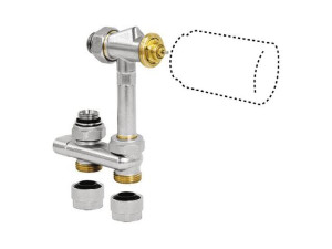 Jaga Crossflow Durchgang Eurokonus 3/4" M30 x 1.5 Heizkörperanschluss Vorlauf Links / Innen