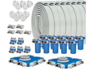 Installations-starterpaket für zentrale Lüftungsanlagen, Flachrohr 52 x 132 mm, für 10 Luft-Ein-/Auslässe