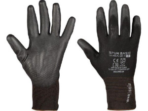 Montagehandschuhe SPUN BASIC PE schwarz Größe S