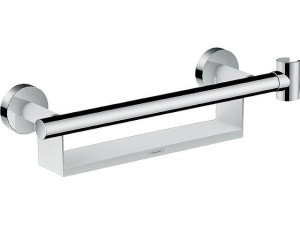 Hansgrohe Haltegriff Comfort weiß/chrom mit Brausehalter und Ablage