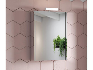 Spiegelschrank Vikja mit LED -Beleuchtung, 1 Türe, seitlich verspiegelt 515x700x155 mm