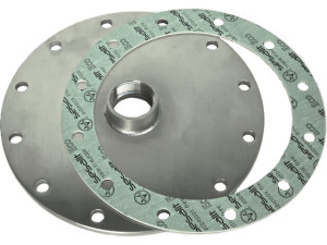 Flanschplatte Edelstahl mit Dichtung 290 mm Muffe DN40 (1 1/2'')