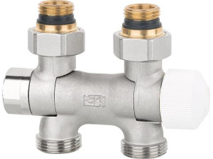 Ventilhahnblock Variodesign Universal Eck und Durchgangsform DN15 (1/2")xDN20(3/4") M30x1,5 für Einrohr und Zweirohrsysteme