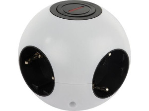 Powerglobe Kugelsteckdose weiß/schwarz, 230V/50Hz, 16A