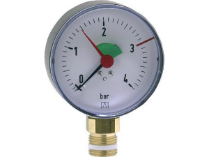 Heizungsmanometer radial 80 mm durch, 1/2" DN15 1/2" radial