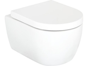 Wc-set Evenes Aksai Wand-Tiefspül WC, spülrandlos, inkl. Softclose WC-Sitz, Keramik, Weiß, 360x330x485mm