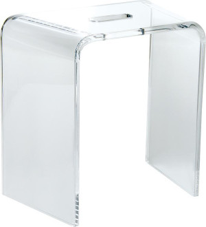 Hocker Trapez aus Acryl transparent 390x220x405mm