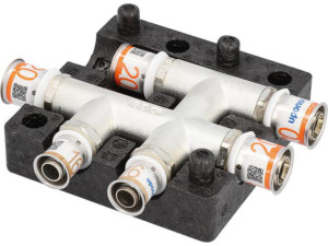 Uponor S-Press PLUS HK-Kreuzfitting mit Dämmbox d16mm-d16mm-d16mm