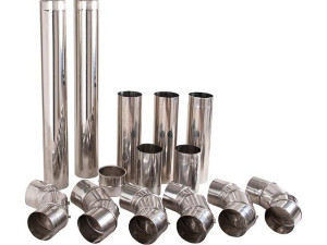 Edelstahl-abgasrohr-paket 130mm mit Wandfutter