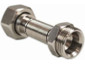 Flexibler Edelstahlwellschlauch 75-130 mm DN20 3/4" IG ÜWM konisch dichtend X AG Eurokonus Edelstahlflexwellrohr ausziehbar 8 bar