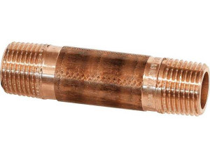 Gewindefitting Rotguss Rohrdoppelnippel DN15 (1/2") Länge 120mm AG
