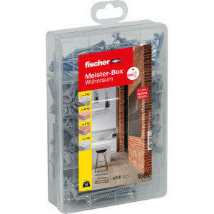 Fischer Meister-Box Wohnraum + Schrauben SX Dübellortiment 6mm Sortimentsbox VPE 160 Stück