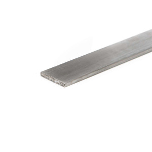 19mm x 6.3mm (3/4" x 1/4") Brushed Aluminium Flat Bar - Brushed Flat Polished Aluminium