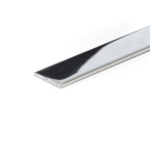 31.7mm x 6.3mm (1.1/4" x 1/4") Bright Polished Aluminium Flat Bar - Bright Flat Polished Aluminium