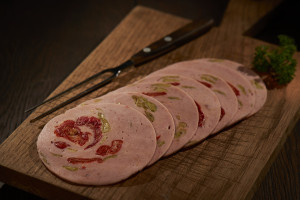 Bunte Mortadella (mit Peperoni)