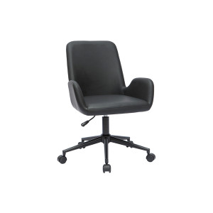 Miliboo Chaise de bureau à roulettes noire ALBAN
