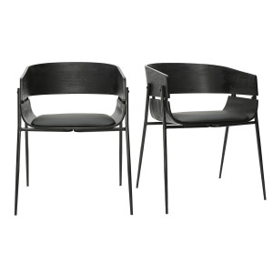 Miliboo Chaises design noires (lot de 2) WESS