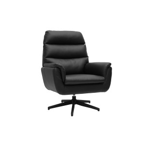 Miliboo Fauteuil pivotant noir JONAH