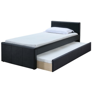 Miliboo Lit gigogne noir mat 90x190 cm MACCO