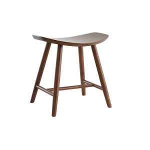 Miliboo Tabouret bas bois foncé H46.5 DEMORY