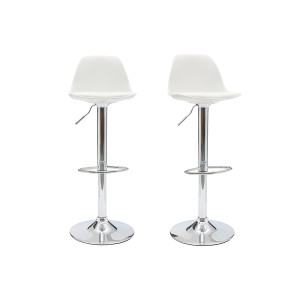 Miliboo 2 Design-Barhocker STEEVY Weiß
