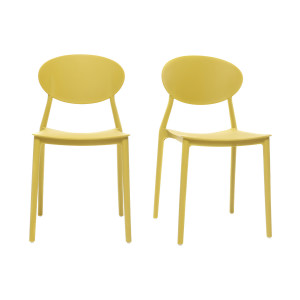 Miliboo 2 Design-Stühle Gelb Polypropylen ANNA