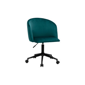 Miliboo Bürostuhl in petrolblauem Samt VANITY