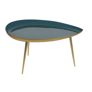 Miliboo Couchtisch blau lackierter Stahl DROP