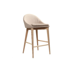 Miliboo Design-Hochstuhl Holz Polyester Beige SHANA