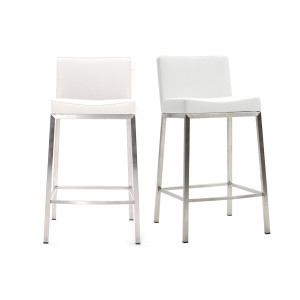 Miliboo Design-Hocker 66 cm Weiß 2er-Set EPSILON