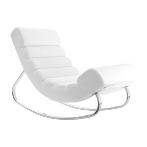 Miliboo Design-Sessel Schaukelstuhl TAYLOR Weiß