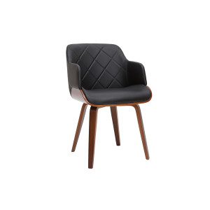 Miliboo Design-Stuhl in Schwarz und Walnuss LUCIEN