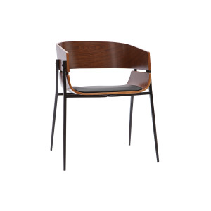 Miliboo Design-Stuhl schwarz mit dunklem Holz WESS
