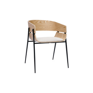 Miliboo Design-Stuhl schwarz mit dunklem Holz WESS