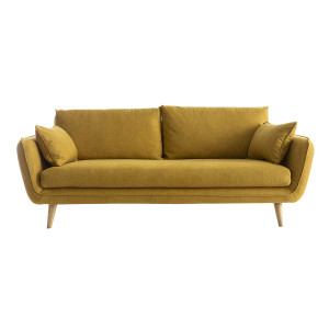 Miliboo Dreisitzer-Sofa CREEP kümmelgelb