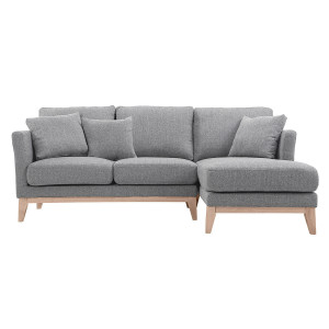 Miliboo Ecksofa rechts skandinavisch Hellgrau OSLO