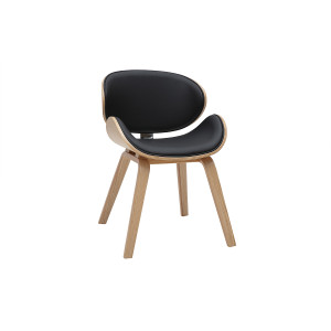 Miliboo Schwarz und helles Holz Designstuhl WALNUT