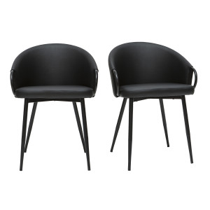 Miliboo Schwarze Design-Stühle (2er-Set) PRECIO