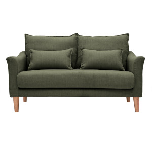 Miliboo Skandinavisches 2-Sitzer-Sofa Khaki KATE