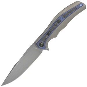 Nóż składany WE Knife Zonda Gray Hand Rubbed Titanium / Marble Carbon Fiber, Gray Hand Rubbed CPM 20CV by Kellen Bogardus