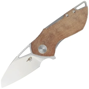 Bestech Nóż składany Riverstone Natural Canvas Micarta, Satin 154CM by Frank Grissom (BL03E)