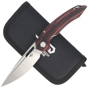 Nóż składany Bestech Ornetta Carbon Fiber / Red G10, Stonewash / Satin N690 by Kombou